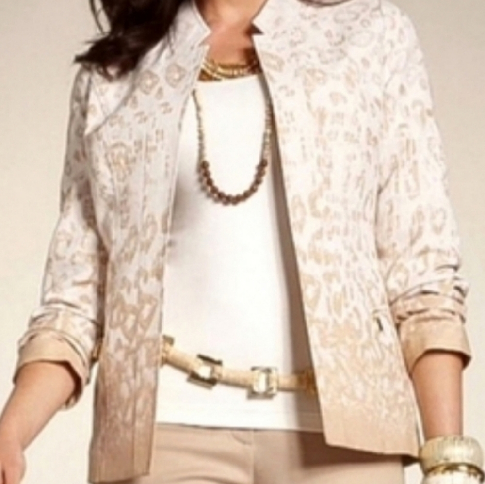 Chico's Janesse Jacket Size L Ombre Jacquard Style